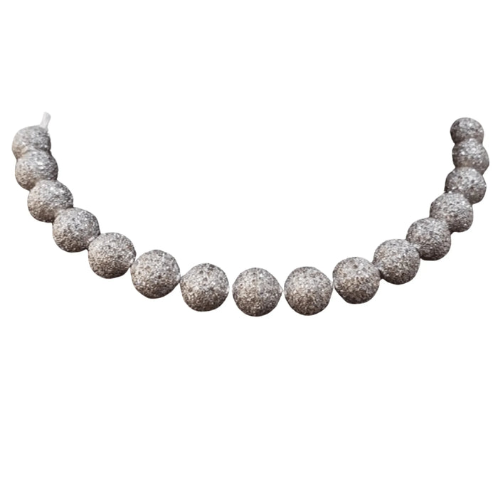 10 mm 925 Sterling Silver Beads Round Diamond Shape - K Jewelry Accessories