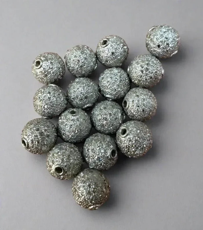 10 mm 925 Sterling Silver Beads Round Diamond Shape - K Jewelry Accessories