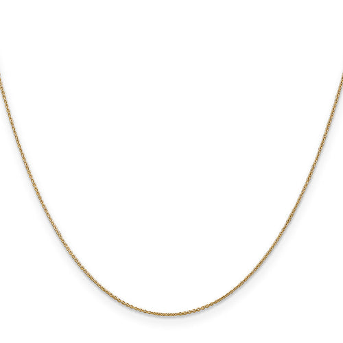 14k .75mm Round Open Link Cable Chain