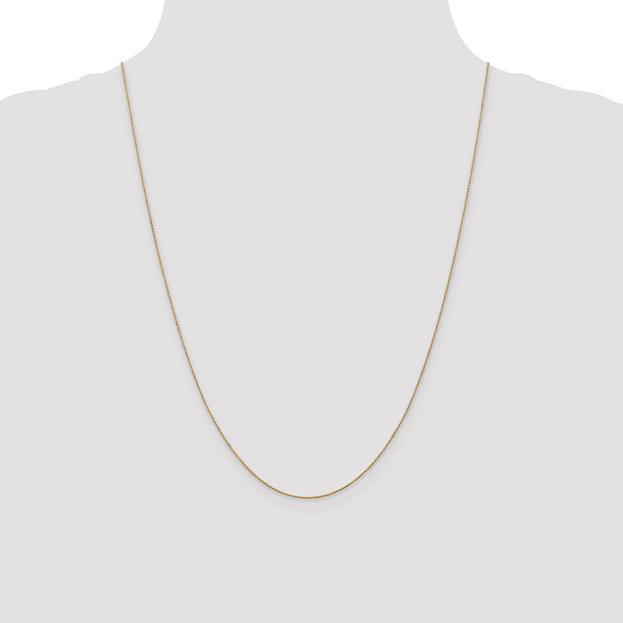 14k .75mm Round Open Link Cable Chain