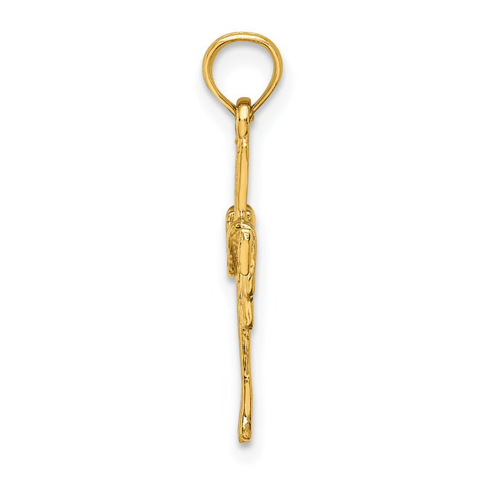 14K Cross w/ Drape Charm