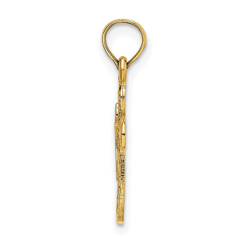 14K Cut-Out Cross w/ Small Interior Cross Charm