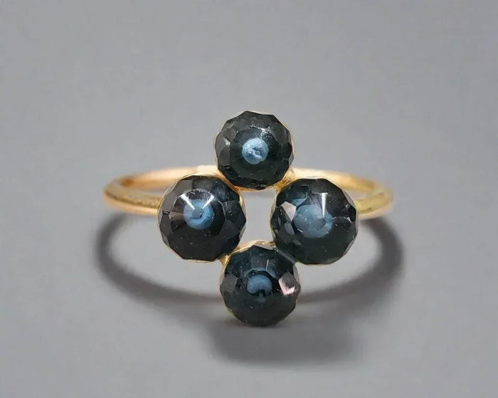 14K Gold Drilled London Blue Topaz Ring - K Jewelry Accessories