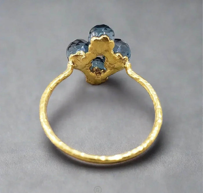 14K Gold Drilled London Blue Topaz Ring - K Jewelry Accessories