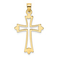 14K Polished and Cut-Out Cross Charm