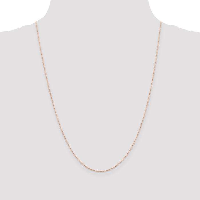14k Rose Gold .5mm Baby Rope Chain