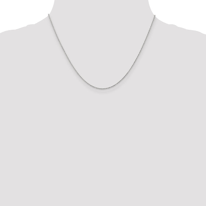 14k WG .8mm Polished Light Baby Rope Chain