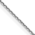 14k White Gold .65mm D/C Round Open Link Cable Chain