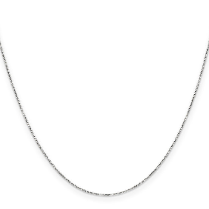 14k White Gold .65mm D/C Round Open Link Cable Chain