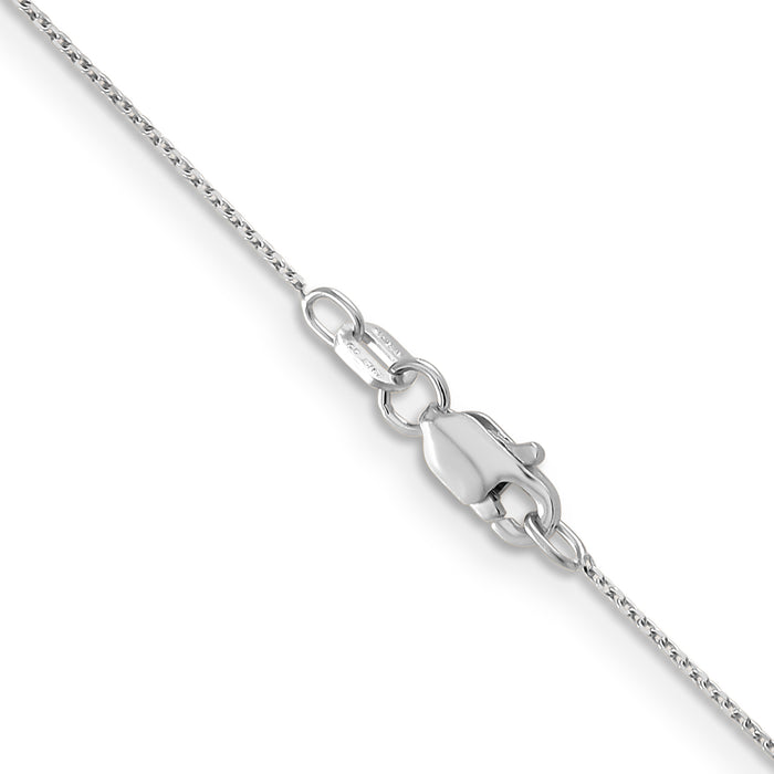 14k White Gold .65mm D/C Round Open Link Cable Chain