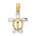 14K with White Rhodium Sea Turtle Charm