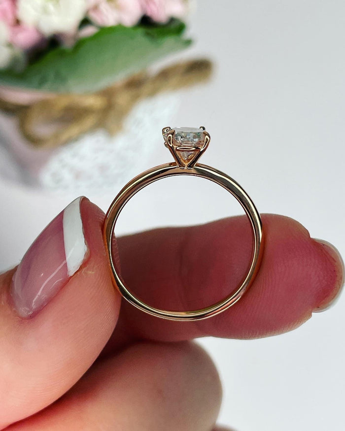 1.5CT oval moissanite engagement ring. , Rose Gold over Sterling Silver 925 Engagement Ring with 1.5CT oval cut CZ diamond or moissanite