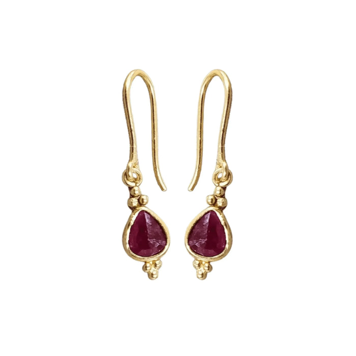 18k Gold Natural Earrings Ruby Drop For Women - K Jewelry Accessories