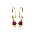 18k Gold Natural Earrings Ruby Drop For Women - K Jewelry Accessories