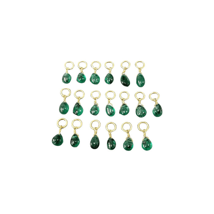 18k Gold Zambian Emerald Pendant Drop shape Charm - K Jewelry Accessories