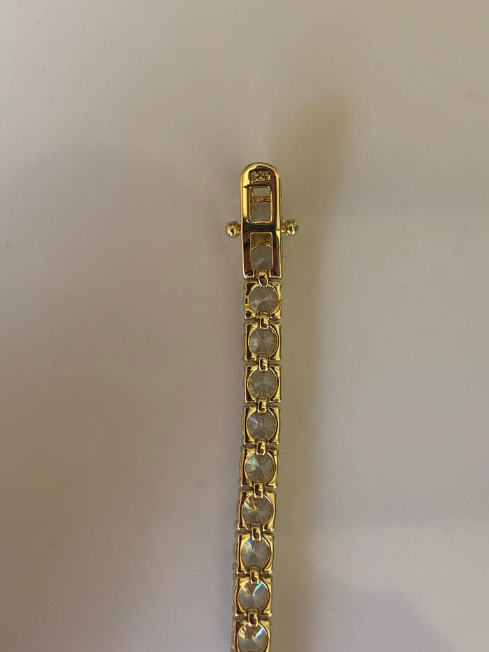 18K Yellow Gold Vermeil Tennis Bracelet With the Finest 5A CZ Diamonds