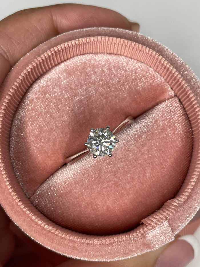 1CT 2CT Moissanite In Sterling Silver 925 Solitaire Engagement Ring