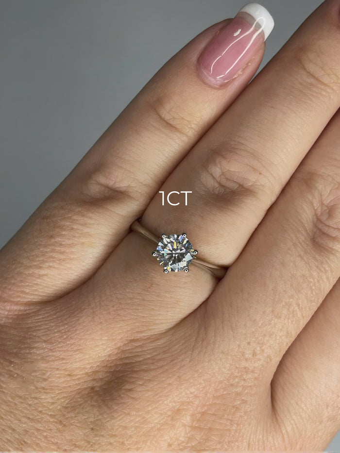 1CT 2CT Moissanite In Sterling Silver 925 Solitaire Engagement Ring