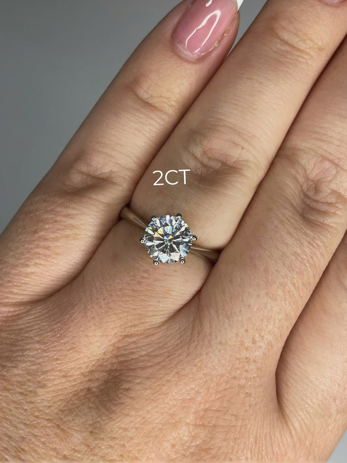 1CT 2CT Moissanite In Sterling Silver 925 Solitaire Engagement Ring