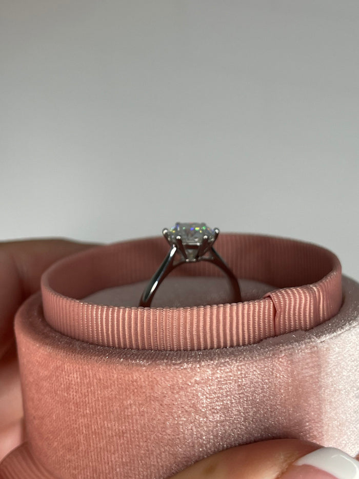 1CT 2CT Moissanite In Sterling Silver 925 Solitaire Engagement Ring