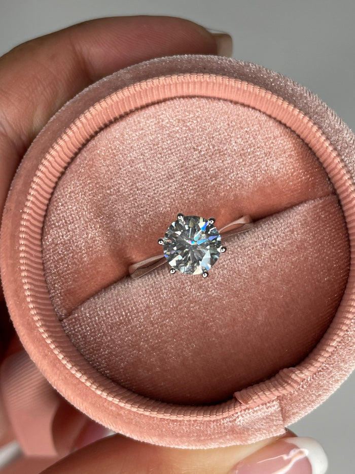1CT 2CT Moissanite In Sterling Silver 925 Solitaire Engagement Ring