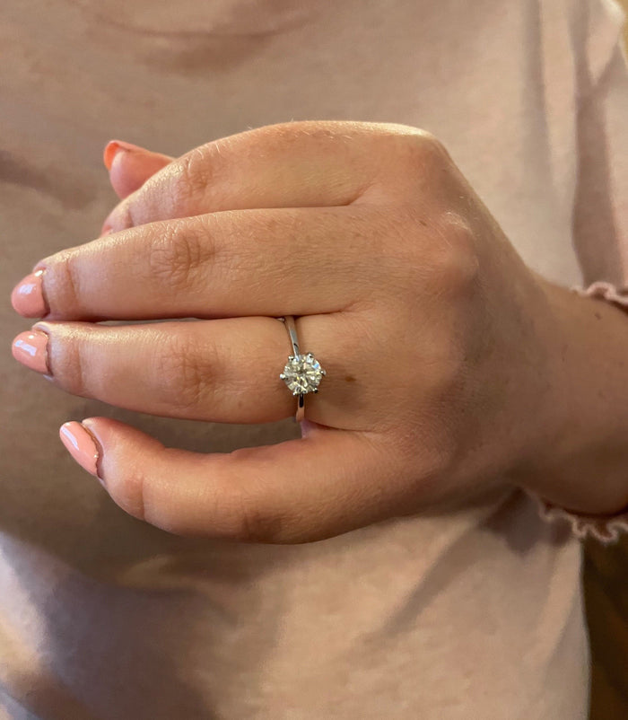 1CT 2CT Moissanite In Sterling Silver 925 Solitaire Engagement Ring