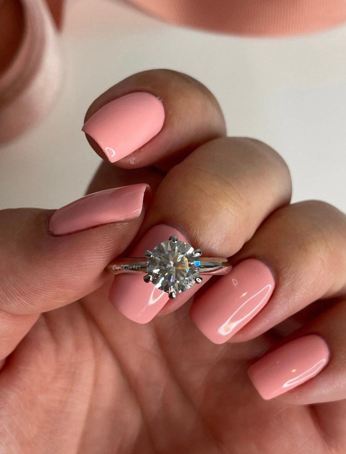 1CT 2CT Round Brilliant Cut D color VVS Moissanite engagement Ring In Sterling Silver 925 or Gold, Solitare Moissanite engagement ring