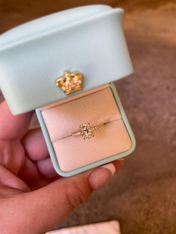 2 carat oval cut moissanite engagement ring with paved band, gold vermeil oval moissanite engagement ring, silver moissanite ring