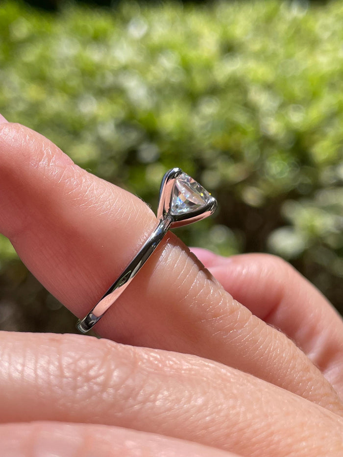 2.5CT Cushion Cut moissanite engagement ring in Sterling Silver 925, yellow gold vermeil cushion cut ring, rose gold vermeil ring