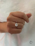 2.5CT Cushion Cut moissanite or CZ engagement ring in Sterling Silver 925, 10K gold ring, 14K gold ring, 18K gold ring promise ring