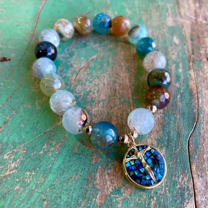 Mosaic Crucifix Bracelet, Earrings or Necklace