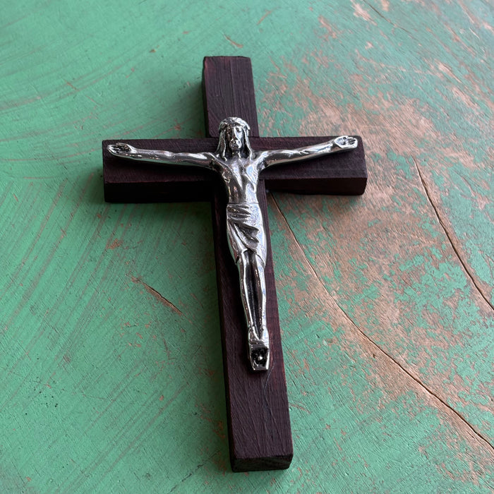 5” Pewter and Wood Crucifix