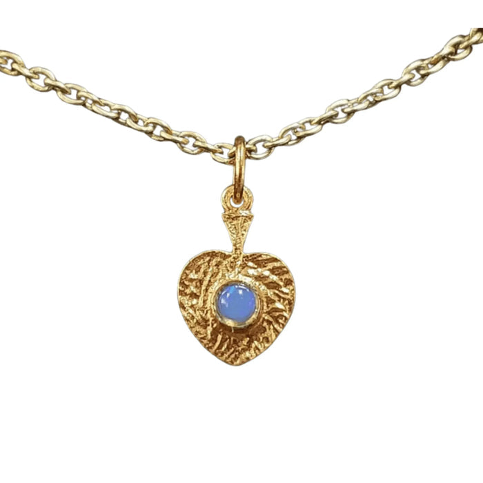 925 Gold Vermeil Ethiopian Opal Pendant Heart shape - K Jewelry Accessories