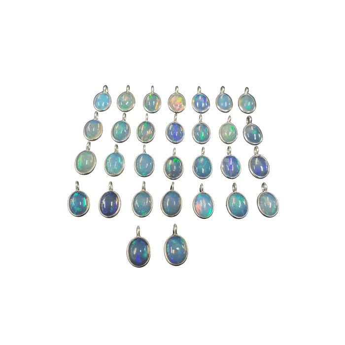 925 Silver Ethiopian Opal Charm Pendant Teardrop - K Jewelry Accessories