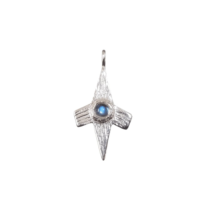 925 Silver Rainbow Moonstone Charm Cross Pendant For Unisex - K Jewelry Accessories
