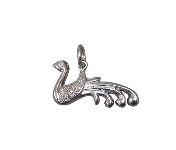 925 Sterling Silver Diamond Bird, Camel & Peacock Pendant - K Jewelry Accessories
