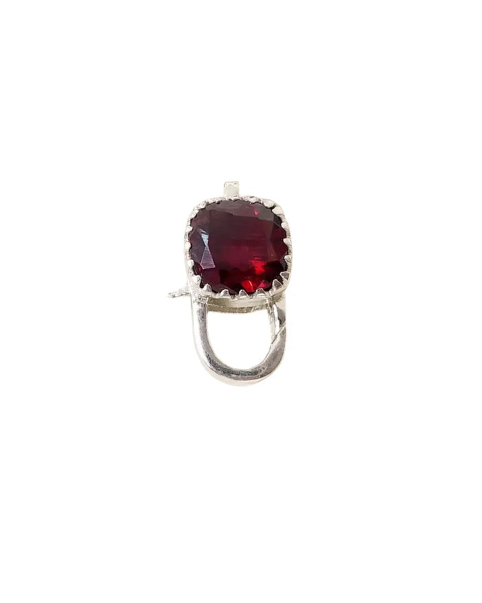 925 Sterling Silver Natural Red Garnet Lobster Clasp