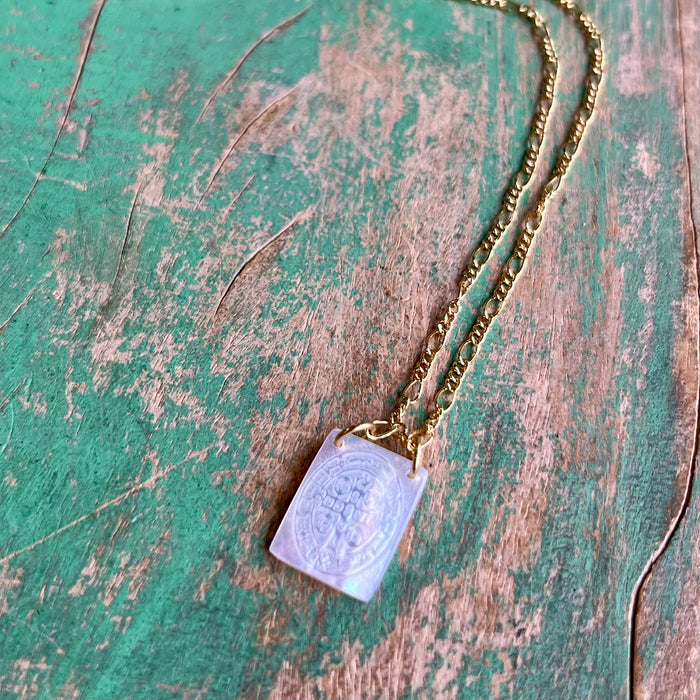 Long Lasting 18k Gold Plated Scapular Necklace