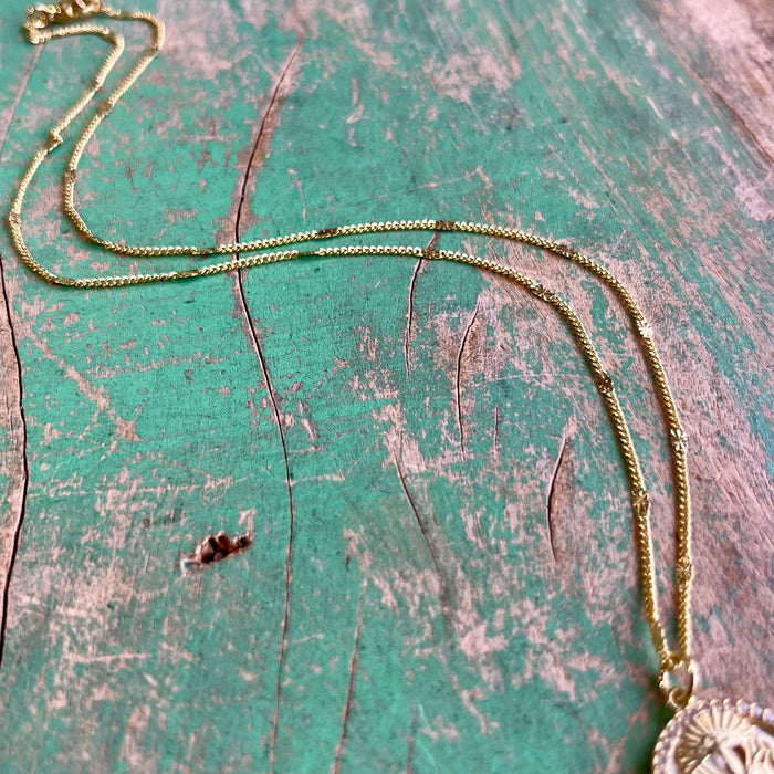 Gold Plated Sacred Heart Chain and Earrings