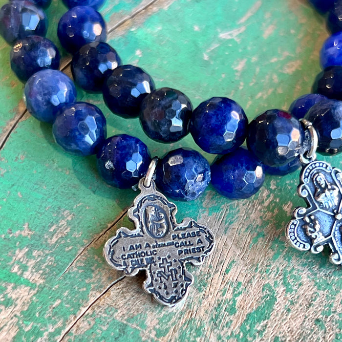 Denim Five Way Cross Bracelet
