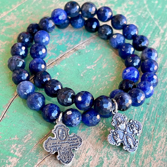 Denim Five Way Cross Bracelet