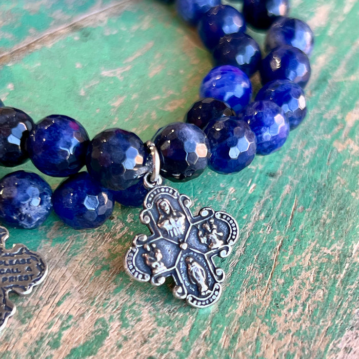 Denim Five Way Cross Bracelet