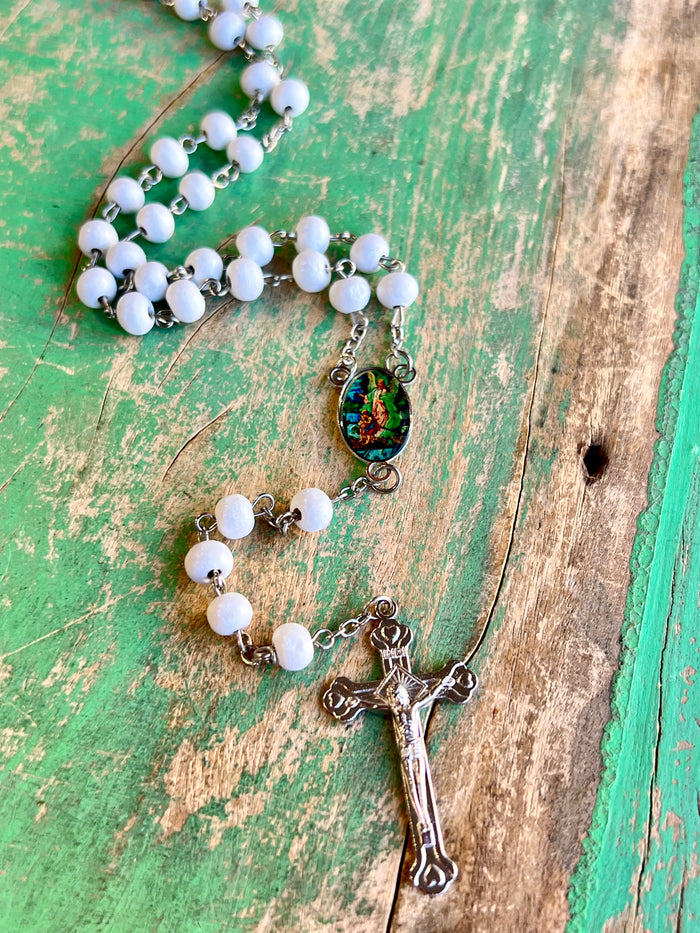 Guardian Angel Rosary with Case