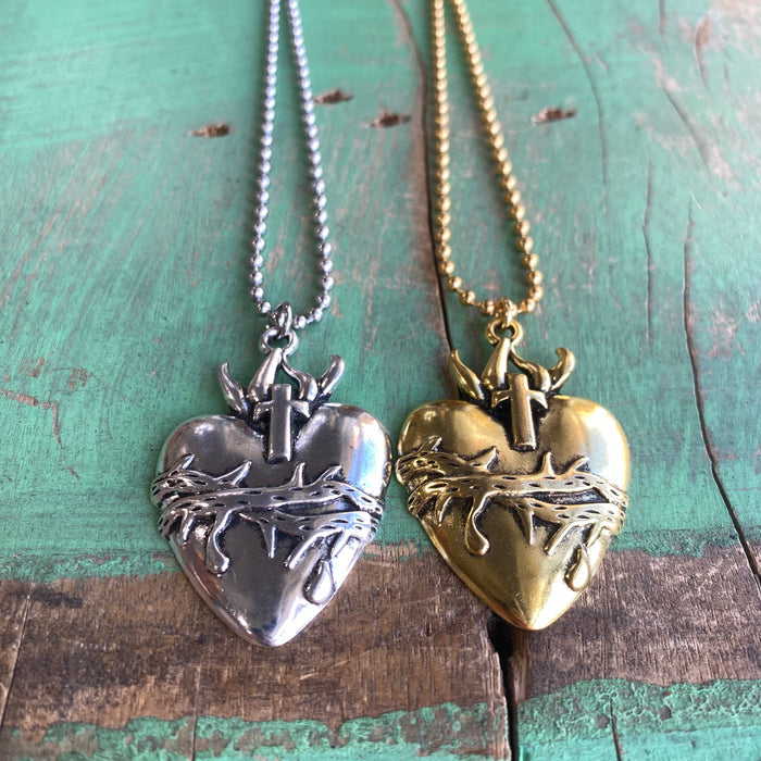 Sacred Heart of Jesus Ball Chain Necklace