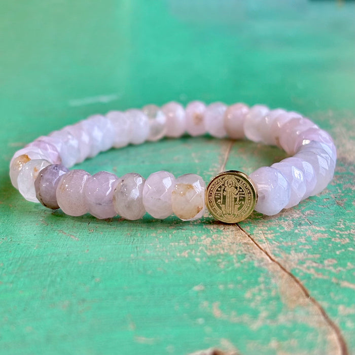 Pink Quartz Faith Bracelet