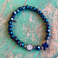 Hematite St Benedict and Cross Bracelet