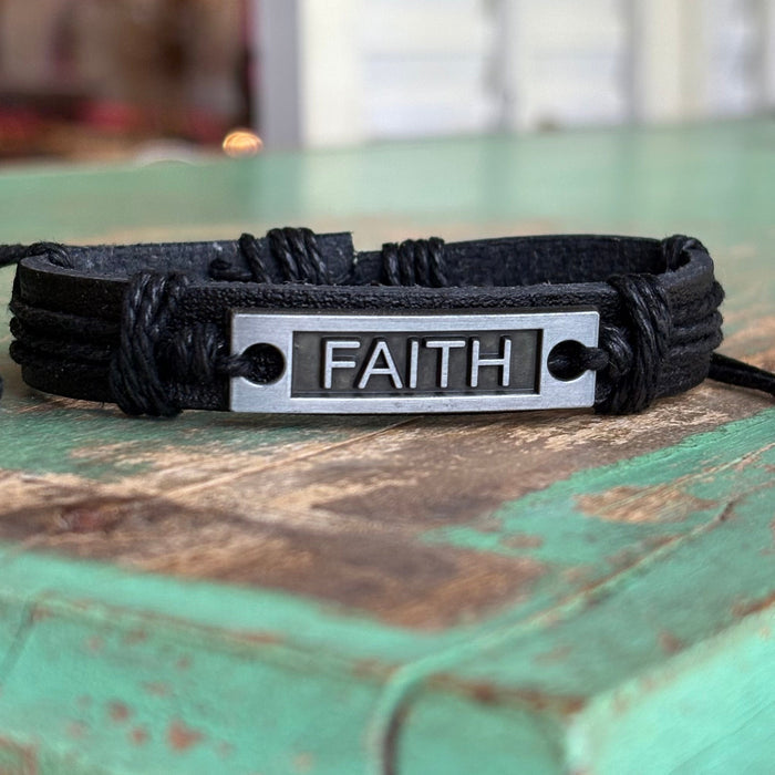 Adjustable PU Leather Faith Bracelets