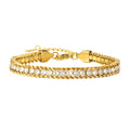Gold adjustable chain bracelet with clear CZ stones