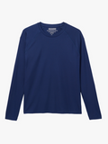 Navy long-sleeve Anchor rashguard with a crewneck design.