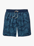A pair of Anchor Trunks with a grey floral pattern in 8 inch inseam, featuring a drawstring waist on a white background.